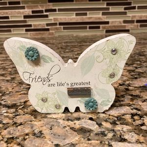 Wooden butterfly decor with cute saying